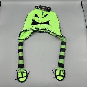 The Nightmare Before Christmas Oogie Boogie Glow-In-The-Dark Tassel Beanie NEW